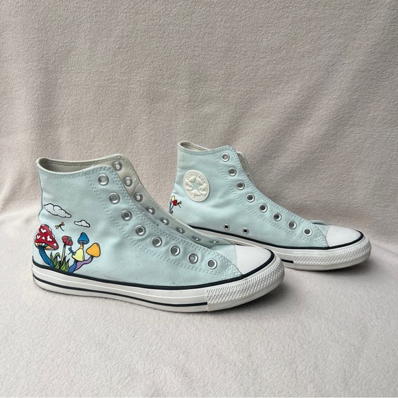 Converse All Star Mushroom Print Chuck Taylor High Top Womens 10.5 Mens Size 8.5 - Picture 1 of 15